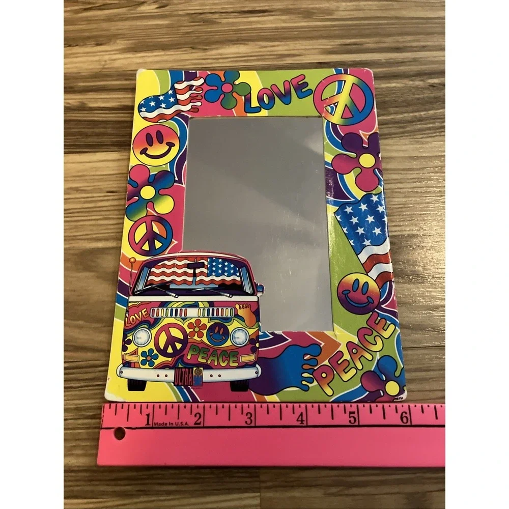 Vintage Lisa Frank Peace Wagon Magnetic Locker Mirror 6x8 inches‎ RARE